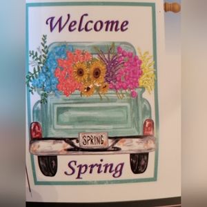 Flags galore standard size welcome spring flag with blue